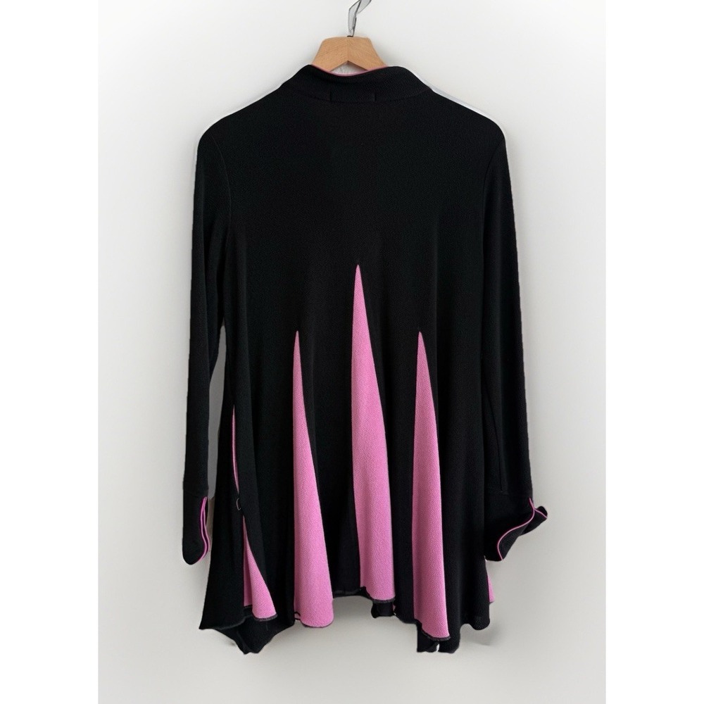 VINTAGE Song & Sung Jacket Cape Coat Shirt Pink & Black M ART To Wear Academia - Picture 2 of 5